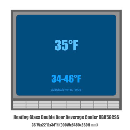 36 Inch Outdoor Beverage Refrigerator 2 Door For Home KBU56ASD temperature readout