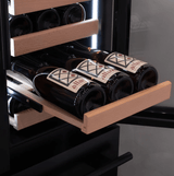 Allavino 100 Bottle Black French Doors Dual Zone Wine Refrigerator with Two Refrigerated Drawers - Allavino - Buy at Wine Coolers Online