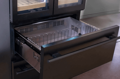 Allavino 100 Bottle Black French Doors Dual Zone Wine Refrigerator with Two Refrigerated Drawers - Allavino - Buy at Wine Coolers Online