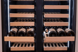 Allavino 100 Bottle Black French Doors Dual Zone Wine Refrigerator with Two Refrigerated Drawers - Allavino - Buy at Wine Coolers Online