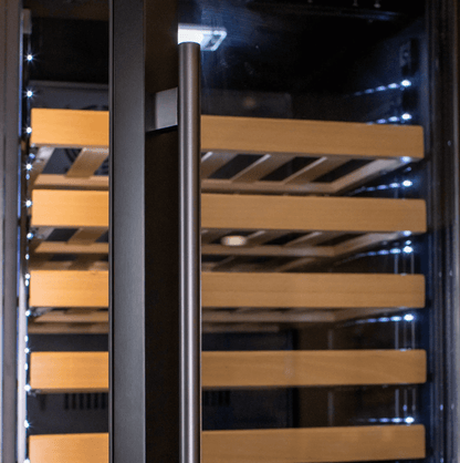 Allavino 100 Bottle Black French Doors Dual Zone Wine Refrigerator with Two Refrigerated Drawers - Allavino - Buy at Wine Coolers Online