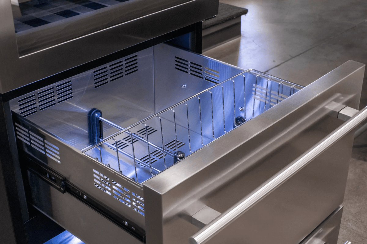 Allavino 108 Bottle Black or Stainless Wine Refrigerator with Two Refrigerated Drawers - Allavino - Buy at Wine Coolers Online