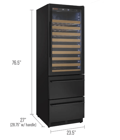 Allavino 108 Bottle Black or Stainless Wine Refrigerator with Two Refrigerated Drawers - Allavino - Buy at Wine Coolers Online