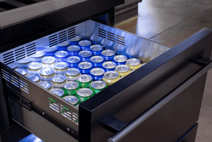 Allavino 108 Bottle Black or Stainless Wine Refrigerator with Two Refrigerated Drawers - Allavino - Buy at Wine Coolers Online