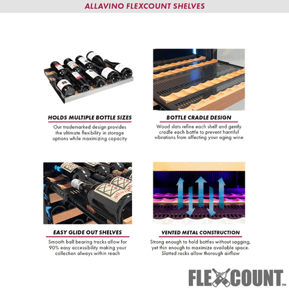 Allavino 119 Bottle 55" Tall Single Zone Stainless Steel Wine Refrigerator VSW11955S - 1SL - Allavino - Buy at Wine Coolers Online