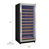 Allavino 119 Bottle 55" Tall Single Zone Stainless Steel Wine Refrigerator VSW11955S - 1SL - Allavino - Buy at Wine Coolers Online