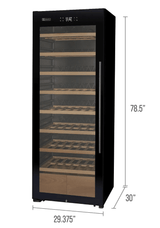 Allavino 248 Bottle Single Zone Freestanding Wine Refrigerator with Display Shelving and Black Glass Door - Allavino - Buy at Wine Coolers Online
