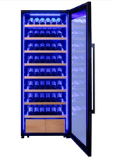 Allavino 248 Bottle Single Zone Freestanding Wine Refrigerator with Display Shelving and Black Glass Door - Allavino - Buy at Wine Coolers Online