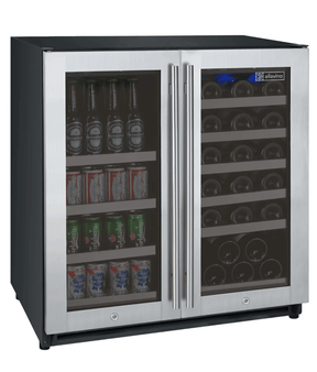 Allavino 30" Wide FlexCount II Tru - Vino 30 Bottle/88 Can Dual Zone Stainless Steel Built - In Wine & Beverage Combo - Allavino - Buy at Wine Coolers Online