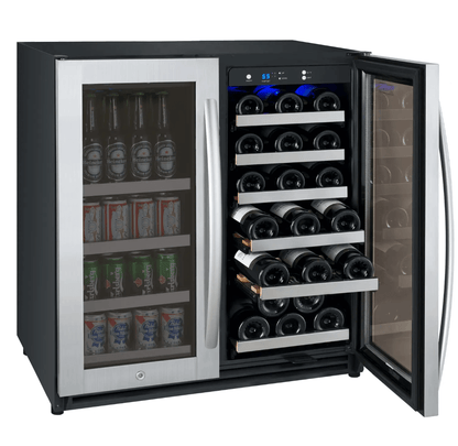 Allavino 30" Wide FlexCount II Tru - Vino 30 Bottle/88 Can Dual Zone Stainless Steel Built - In Wine & Beverage Combo - Allavino - Buy at Wine Coolers Online