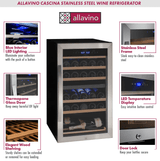 Allavino Cascina Series 28 Bottle Dual Zone Freestanding Wine Cooler Refrigerator with Stainless Steel Door - Allavino - Buy at Wine Coolers Online