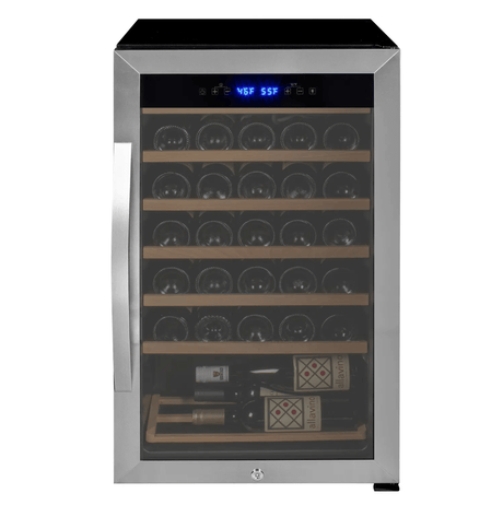 Allavino Cascina Series 33 Bottle Single Zone Freestanding Wine Refrigerator Cooler with Stainless Steel Door - Allavino - Buy at Wine Coolers Online