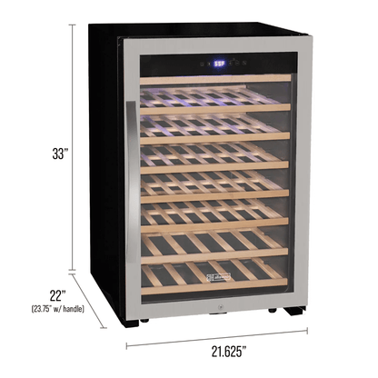 Allavino Cascina Series 55 Bottle Single Zone Freestanding Wine Refrigerator Cooler with Stainless Steel Door - Allavino - Buy at Wine Coolers Online