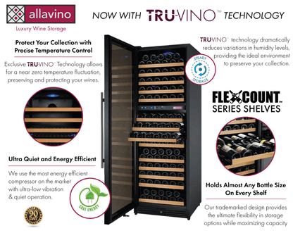 Allavino FlexCount Series 172 Bottle Dual Zone Built - in Wine Cooler Refrigerator w/Black Door - Allavino - Buy at Wine Coolers Online
