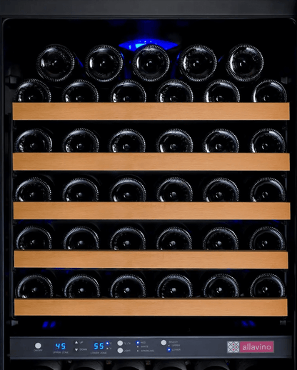 Allavino FlexCount Series 172 Bottle Dual Zone Built - in Wine Cooler Refrigerator w/Black Door - Allavino - Buy at Wine Coolers Online