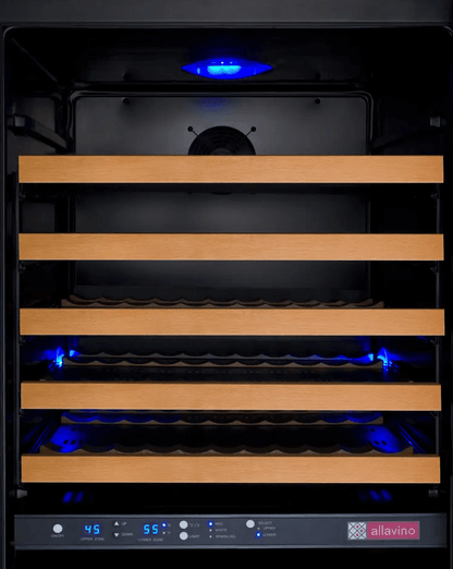 Allavino FlexCount Series 172 Bottle Dual Zone Built - in Wine Cooler Refrigerator w/Black Door - Allavino - Buy at Wine Coolers Online