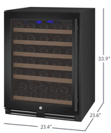 Allavino FlexCount Series 56 Bottle Single Zone Built - in Wine Refrigerator with Black Door VSWR56 - 1BL20 - Allavino - Buy at Wine Coolers Online