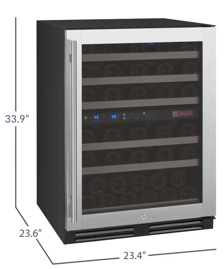 Allavino FlexCount Series 56 Bottle Stainless Dual Zone Built - in Wine Cooler - Allavino - Buy at Wine Coolers Online