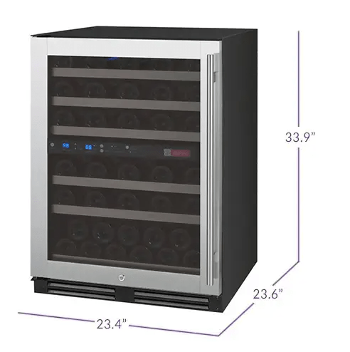 Allavino FlexCount Series 56 Bottle Stainless Dual Zone Built - in Wine Cooler - Allavino - Buy at Wine Coolers Online