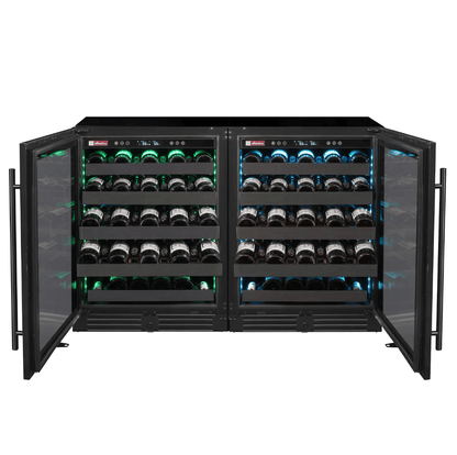 Allavino Reserva Series 100 Bottle 34" Undercounter Dual Zone Side - by - Side Wine Coolers with Black Stainless Steel Doors 2X - BDW5034S - 1BS - Allavino - Buy at Wine Coolers Online
