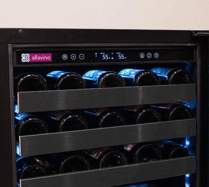 Allavino Reserva Series 100 Bottle 34" Undercounter Dual Zone Side - by - Side Wine Coolers with Black Stainless Steel Doors 2X - BDW5034S - 1BS - Allavino - Buy at Wine Coolers Online