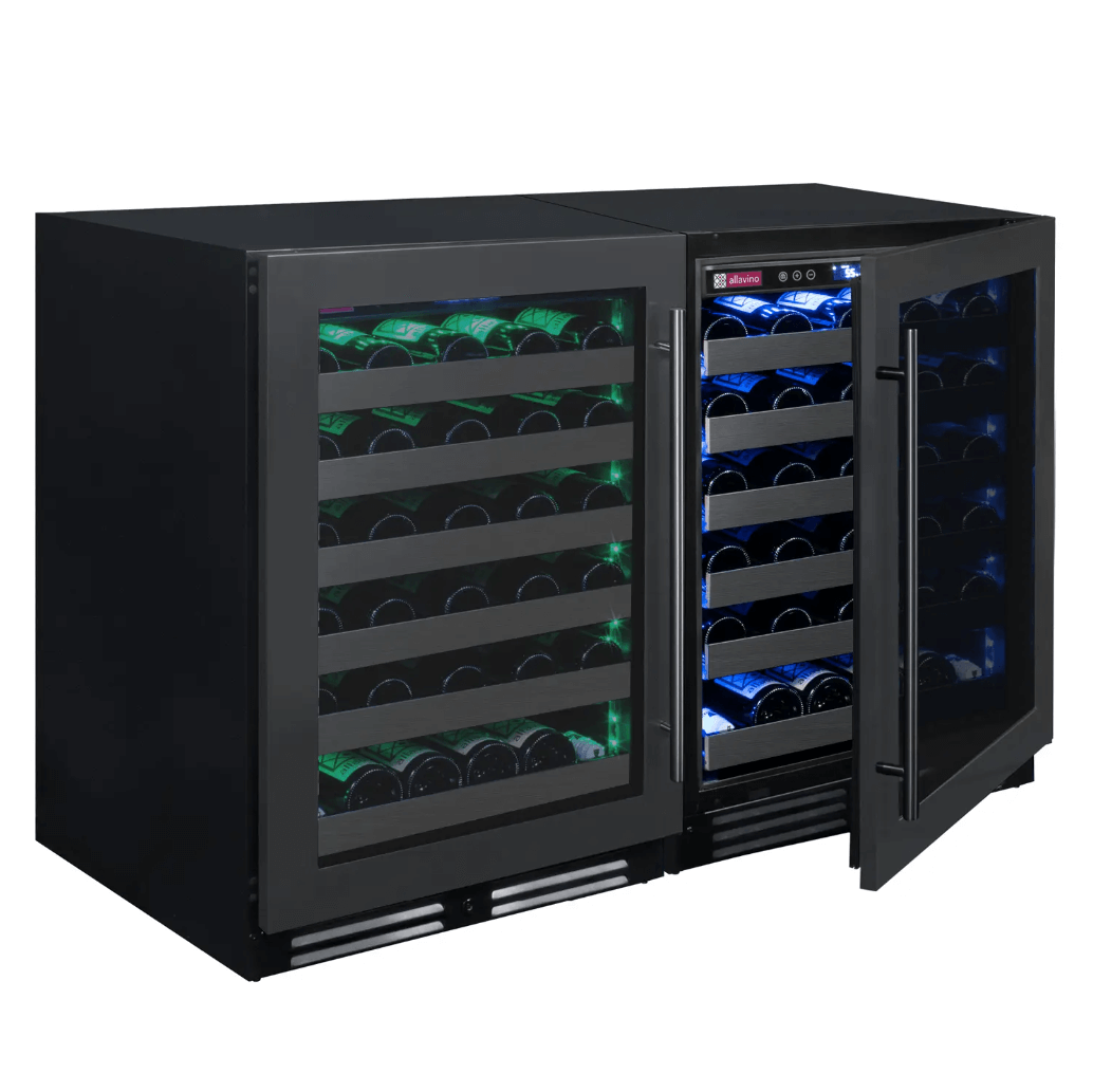 Allavino Reserva Series 100 Bottle 34" Undercounter Dual Zone Side - by - Side Wine Coolers with Black Stainless Steel Doors 2X - BDW5034S - 1BS - Allavino - Buy at Wine Coolers Online