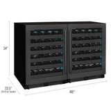 Allavino Reserva Series 100 Bottle 34" Undercounter Dual Zone Side - by - Side Wine Coolers with Black Stainless Steel Doors 2X - BDW5034S - 1BS - Allavino - Buy at Wine Coolers Online