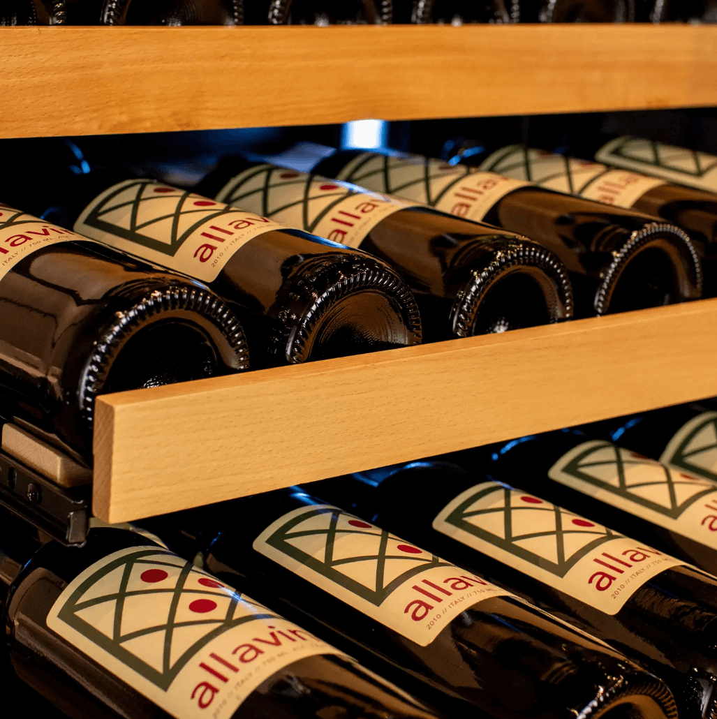 Allavino Reserva Series 119 Bottle 55" Tall Dual Zone Black Glass Wine Refrigerator VSW11955D - 2BG - Allavino - Buy at Wine Coolers Online