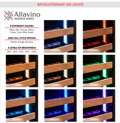 Allavino Reserva Series 119 Bottle 55" Tall Dual Zone Stainless Steel Wine Refrigerator/Cooler VSW11955D - 2SR - Allavino - Buy at Wine Coolers Online