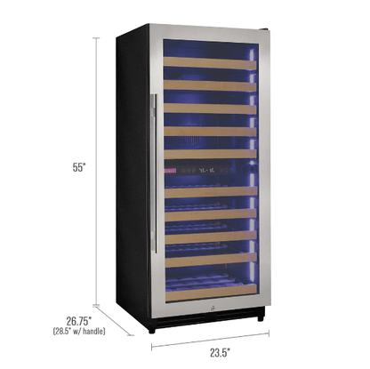 Allavino Reserva Series 119 Bottle 55" Tall Dual Zone Stainless Steel Wine Refrigerator/Cooler VSW11955D - 2SR - Allavino - Buy at Wine Coolers Online