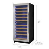 Allavino Reserva Series 119 Bottle 55" Tall Dual Zone Stainless Steel Wine Refrigerator/Cooler VSW11955D - 2SR - Allavino - Buy at Wine Coolers Online