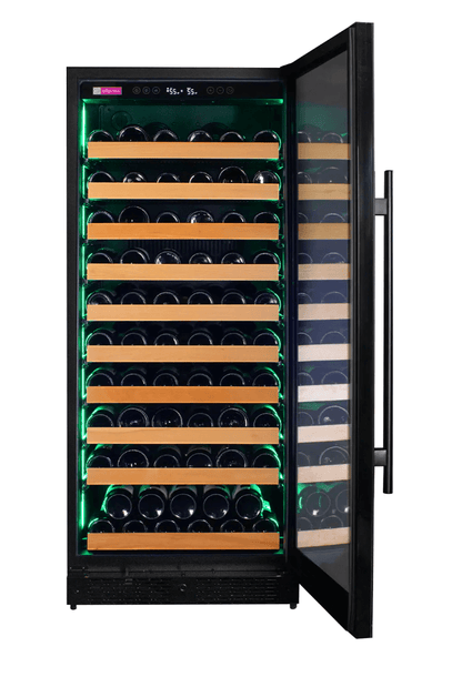 Allavino Reserva Series 119 Bottle 55" Tall Single Zone Black Glass Wine Refrigerator VSW11955S - 1BR - Allavino - Buy at Wine Coolers Online