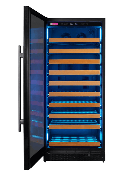 Allavino Reserva Series 119 Bottle 55" Tall Single Zone Black Glass Wine Refrigerator VSW11955S - 1BR - Allavino - Buy at Wine Coolers Online