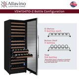 Allavino Reserva Series 154 Bottle Dual Zone Built - in Wine Refrigerator with Stainless Steel Door VSW15471D - 2S - Allavino - Buy at Wine Coolers Online