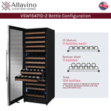 Allavino Reserva Series 154 Bottle Dual Zone Built - in Wine Refrigerator with Stainless Steel Door VSW15471D - 2S - Allavino - Buy at Wine Coolers Online