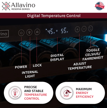Allavino Reserva Series 154 Bottle Dual Zone Built - in Wine Refrigerator with Stainless Steel Door VSW15471D - 2S - Allavino - Buy at Wine Coolers Online