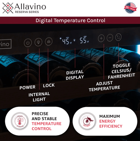 Allavino Reserva Series 154 Bottle Dual Zone Built - in Wine Refrigerator with Stainless Steel Door VSW15471D - 2S - Allavino - Buy at Wine Coolers Online