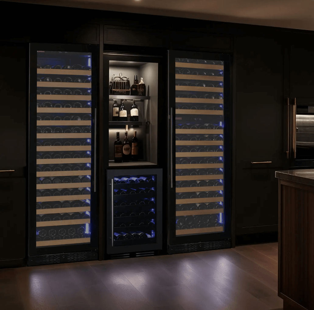 Allavino Reserva Series 163 Bottle 71" Tall Single Zone Black Glass Door Wine Cooler Refrigerator VSW16371S - 1BGL - Allavino - Buy at Wine Coolers Online