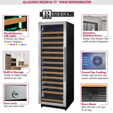 Allavino Reserva Series 163 Bottle 71" Tall Single Zone Stainless Steel Wine Cooler/Fridge VSW16371S - 1SR - Allavino - Buy at Wine Coolers Online
