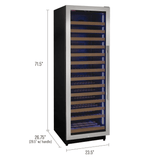 Allavino Reserva Series 163 Bottle 71" Tall Single Zone Stainless Steel Wine Cooler/Fridge VSW16371S - 1SR - Allavino - Buy at Wine Coolers Online