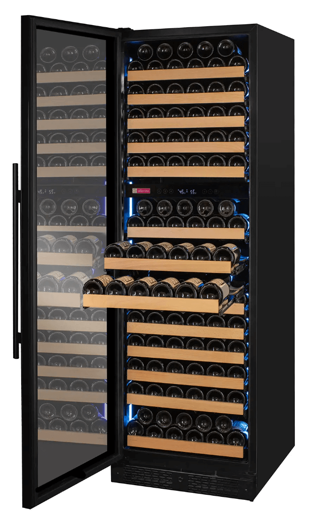 Allavino Reserva Series 172 Bottle Dual Zone Built - in Wine Refrigerator with Black Glass Door - Allavino - Buy at Wine Coolers Online