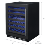 Allavino Reserva Series 50 Bottle Dual Zone Built - in Wine Cooler Refrigerator with Black Stainless Steel Door BDW5034D - 2BSR - Allavino - Buy at Wine Coolers Online