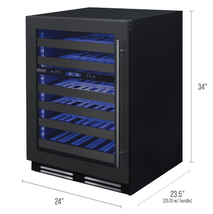 Allavino Reserva Series 50 Bottle Dual Zone Built - in Wine Cooler Refrigerator with Black Stainless Steel Door BDW5034D - 2BSR - Allavino - Buy at Wine Coolers Online
