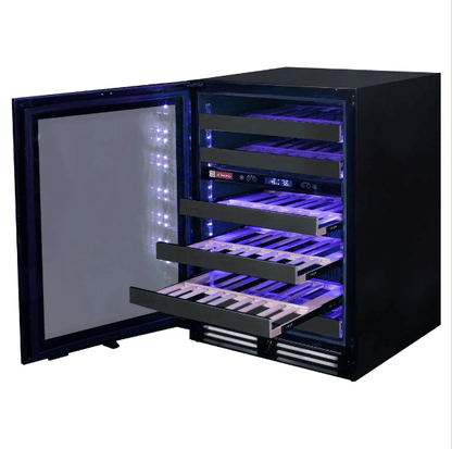 Allavino Reserva Series 50 Bottle Dual Zone Built - in Wine Cooler Refrigerator with Black Stainless Steel Door BDW5034D - 2BSR - Allavino - Buy at Wine Coolers Online