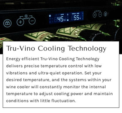 Allavino Reserva Series 50 Bottle Dual Zone Built - in Wine Cooler Refrigerator with Black Stainless Steel Door BDW5034D - 2BSR - Allavino - Buy at Wine Coolers Online