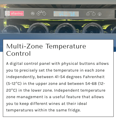 Allavino Reserva Series 50 Bottle Dual Zone Built - in Wine Cooler Refrigerator with Black Stainless Steel Door BDW5034D - 2BSR - Allavino - Buy at Wine Coolers Online