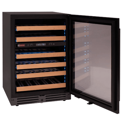 Allavino Reserva Series 50 Bottle Dual Zone Undercounter Wine Cooler Refrigerator with Black Glass Door BDW5034D - 2BGL - Allavino - Buy at Wine Coolers Online