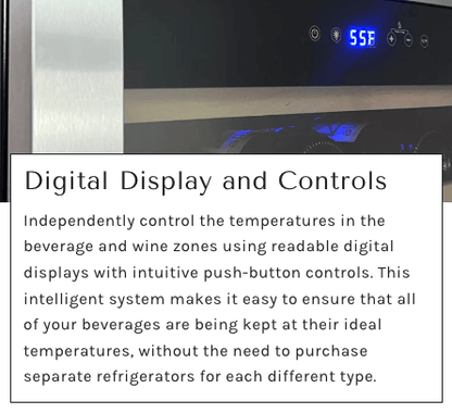 Allavino Reserva Series 50 Bottle Dual Zone Undercounter Wine Cooler Refrigerator with Black Glass Door BDW5034D - 2BGL - Allavino - Buy at Wine Coolers Online