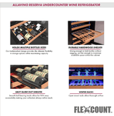 Allavino Reserva Series 50 Bottle Single Zone Built - in Wine Cooler Refrigerator with Black Glass Door - Allavino - Buy at Wine Coolers Online