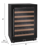 Allavino Reserva Series 50 Bottle Single Zone Built - in Wine Cooler Refrigerator with Black Glass Door - Allavino - Buy at Wine Coolers Online